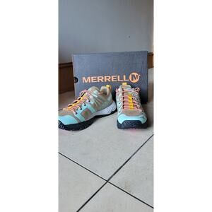 Merrell Shoes Womens 6.5 Beige Blue Yellow MQM Ace Hiking Trail Running Shoes